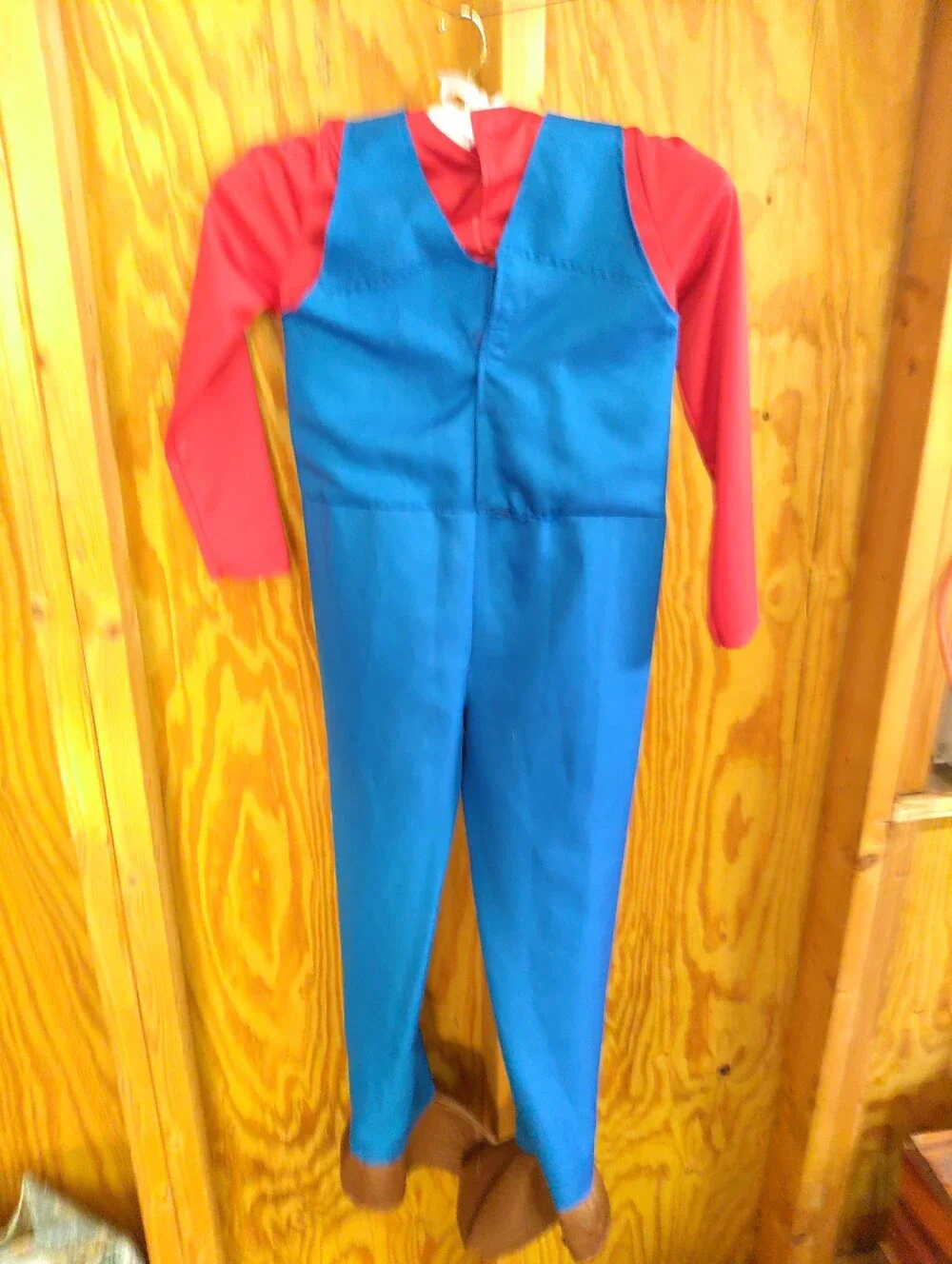 Super Mario Bros Halloween Costume Kids Size M 8-10 Jumpsuit Hat Boots